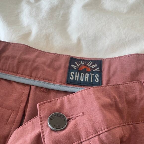Faherty Mens Shorts Size 38 Stretch Hybrid Casual Chino Golf Red - Picture 2 of 5